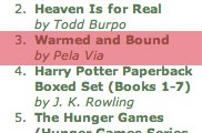 Warmed and Bound reaches #3 in Barnes & Noble paperback bestsellers