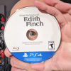 An eye peering through the center of a disk version of What Remains of Edith Finch